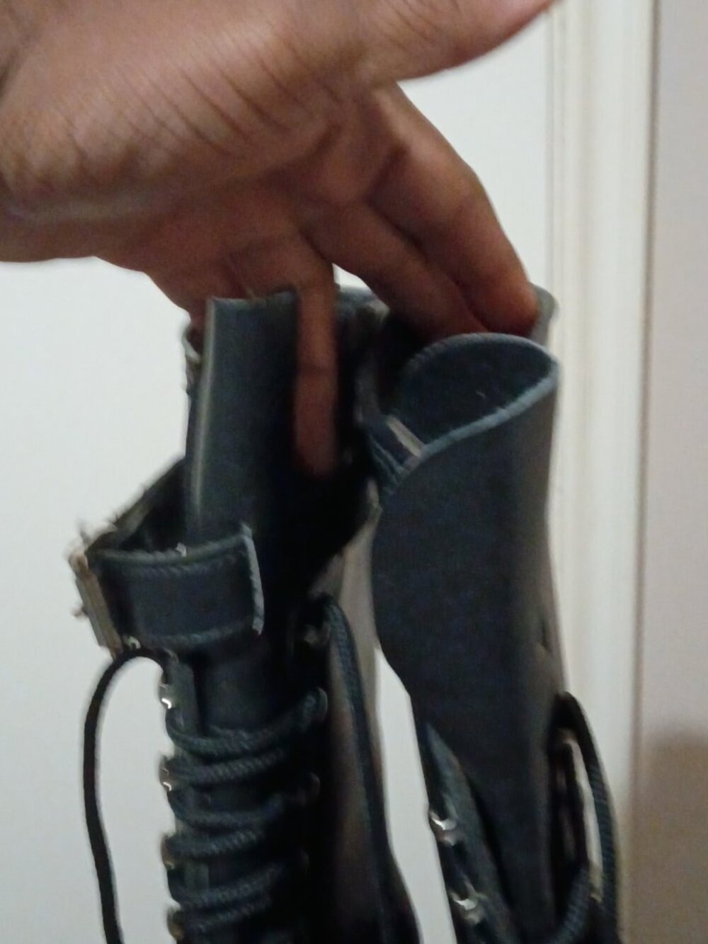 Harley Davidson Lace up Bucke up Motorcycle Boots Size 6D Vintage Made in USA - Picture 7 of 14